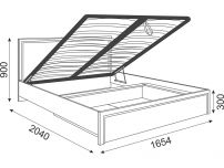 Кровать 1600 с подъемным механизмом Беатрис М08 ШхВхГ 1654х900х2040 мм