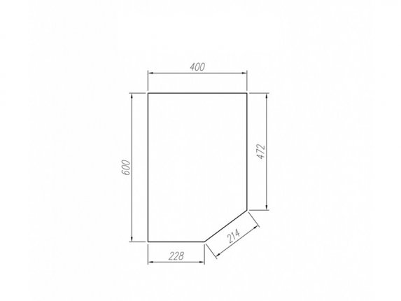 Столешница торцевая угловая ПФ 26 мм Антарес 400х600 мм