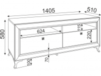 Тумба ТВ Саванна М22 ШхВхГ 1405х585х510 мм 
